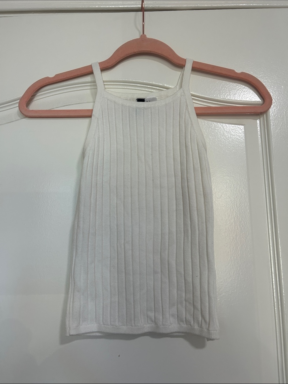 Women’s White Ribbed Tank Top